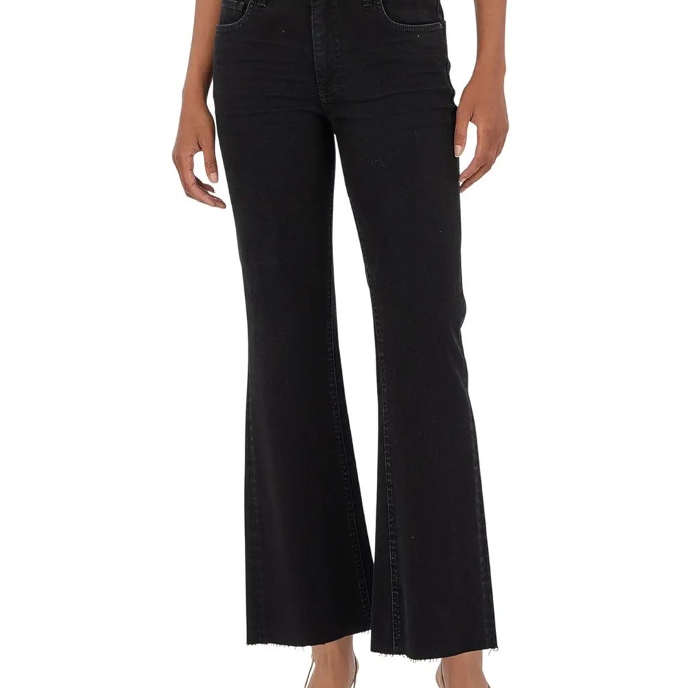 Kut from the Kloth Black Kelsey High-Rise Ankle Flare